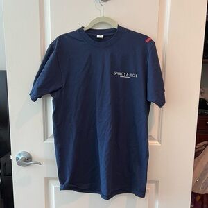 SPORTY & RICH Blue Logo Tee T Shirt